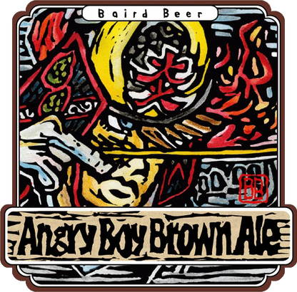 Angry Boy Brown Ale label art