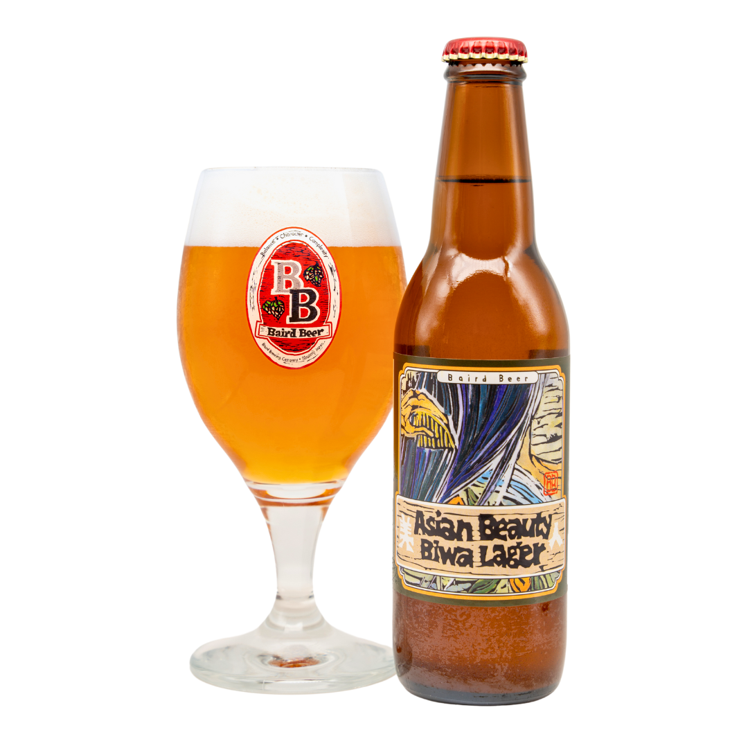 Asian Beauty Biwa Lager bottle and glass