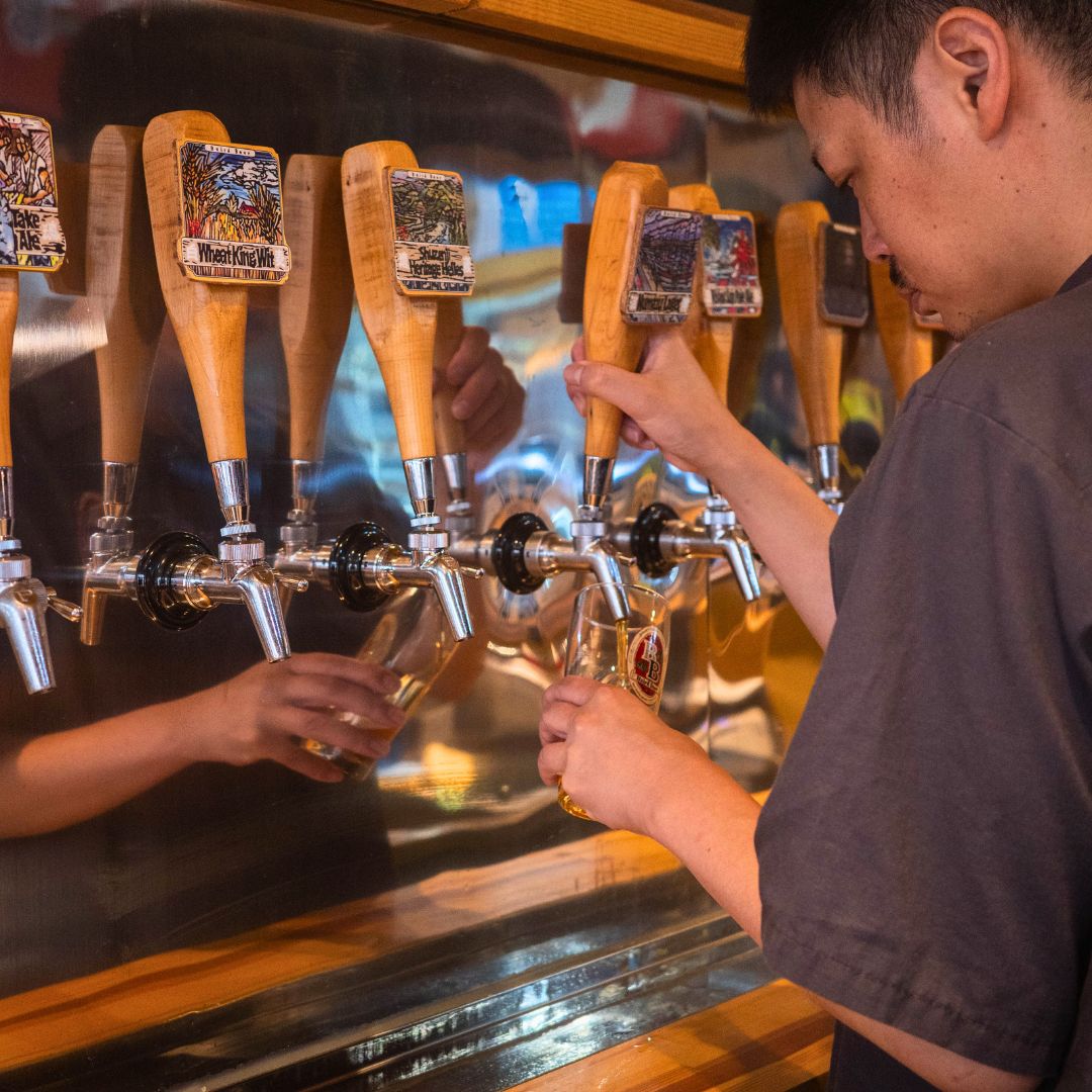 beer taps at Baird Base Station Kansai