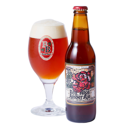 Red Rose Amber Ale bottle and glass