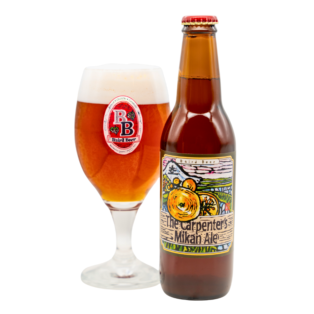 The Carpenter's Mikan Ale bottle and glass